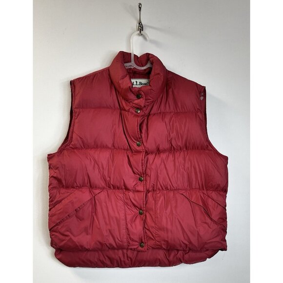 L.L. Bean Jackets & Blazers - Vintage LL Bean Vest Womens L Red Goose Down Puffer Snap Outdoor 90s Gorpcore